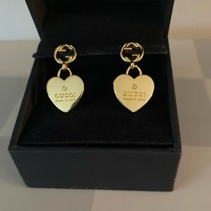 NEW • Designer Inspired GG dangle heart earring